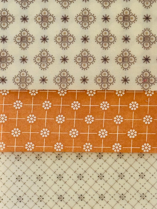 Orange + Cream Patterned Beeswax Food Wrap Set | Sustainable Food Storage