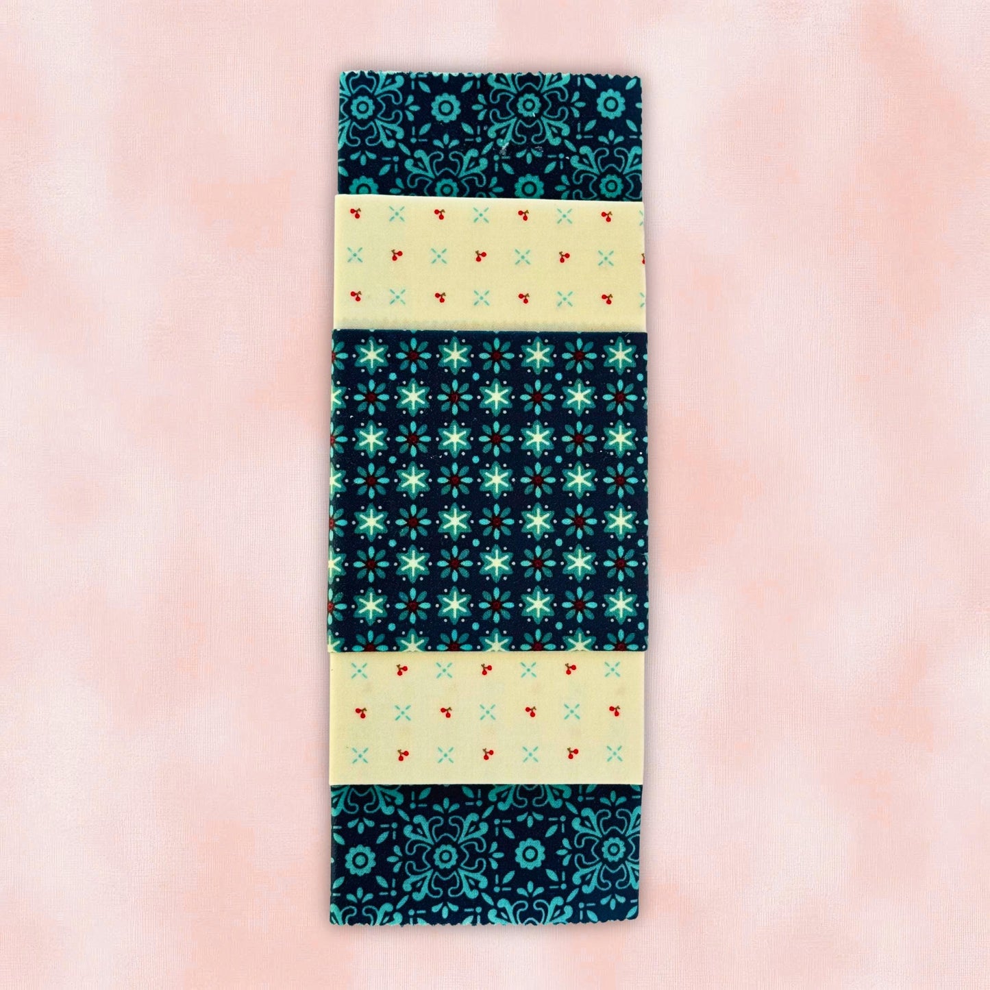 Red, White + Blue Patterned Beeswax Food Wrap Set | Sustainable Food Storage