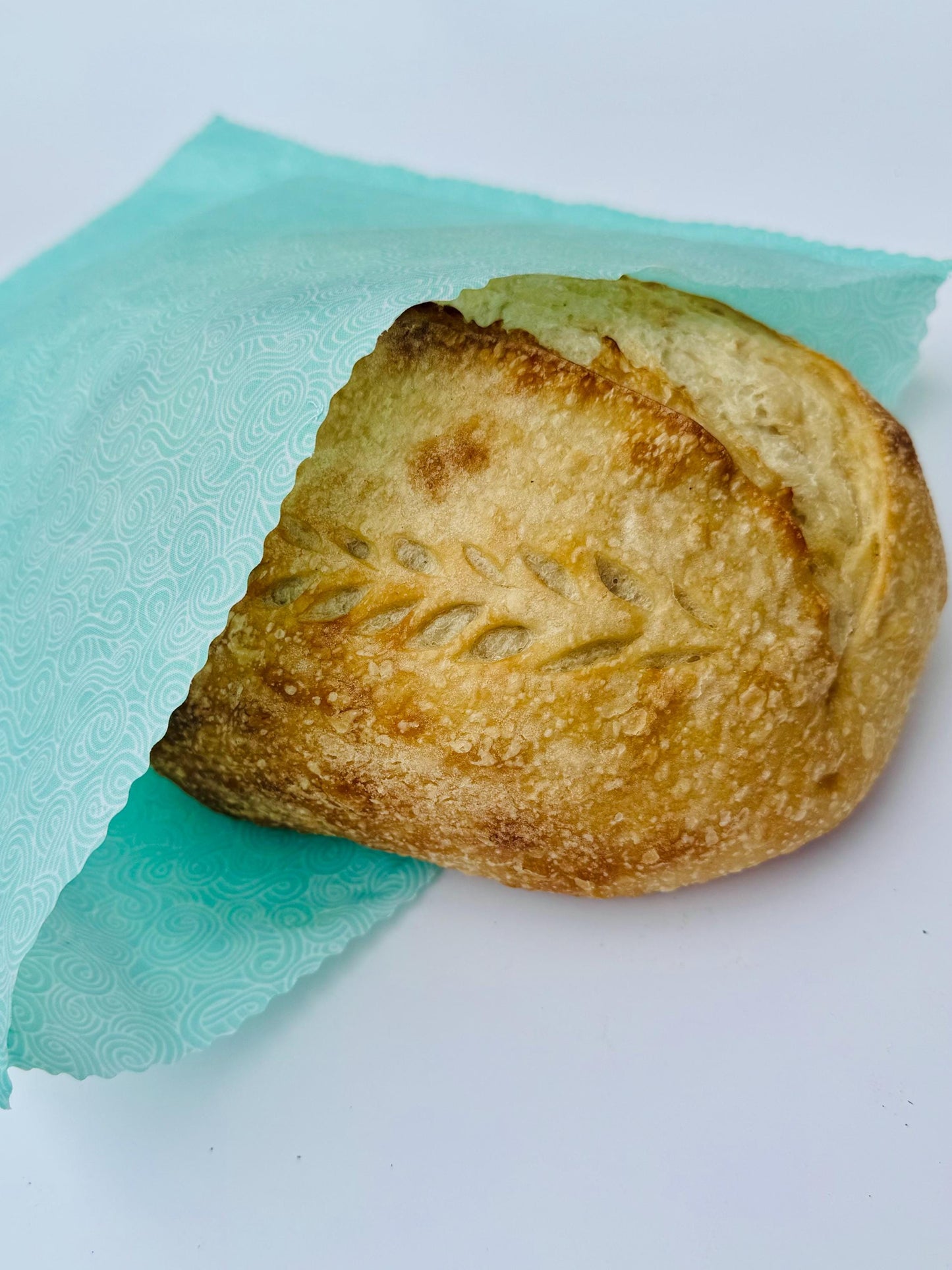 XL Beeswax Bread Bag | Blue Patterned Reusable Food Storage