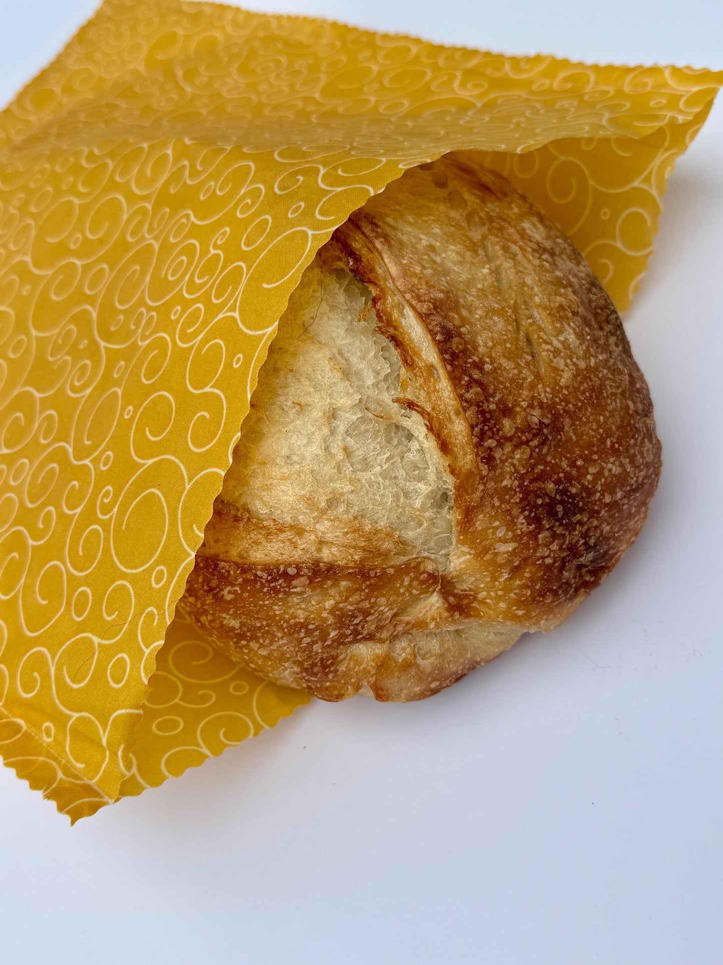 XL Beeswax Bread Bag | Gold Patterned Reusable Food Storage