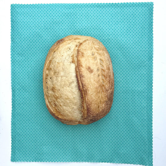 XL Beeswax Bread Bag | Blue Patterned Reusable Food Storage