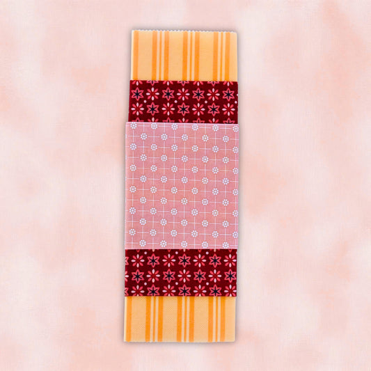 Red + Pink Patterned Beeswax Food Wrap Set | Sustainable Food Storage