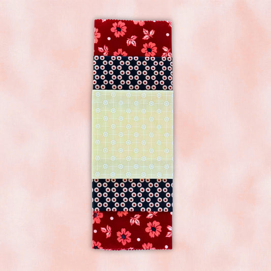 Red, White + Blue Patterned Beeswax Food Wrap Set | Sustainable Food Storage