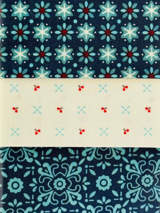 Red, White + Blue Patterned Beeswax Food Wrap Set | Sustainable Food Storage