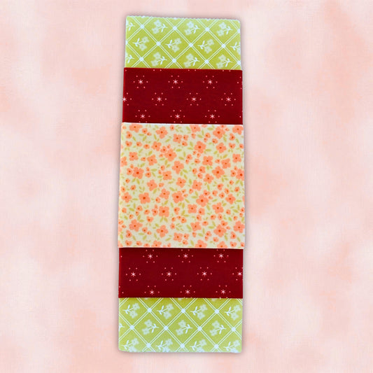 Red + Green Patterned Beeswax Food Wrap Set | Sustainable Food Storage