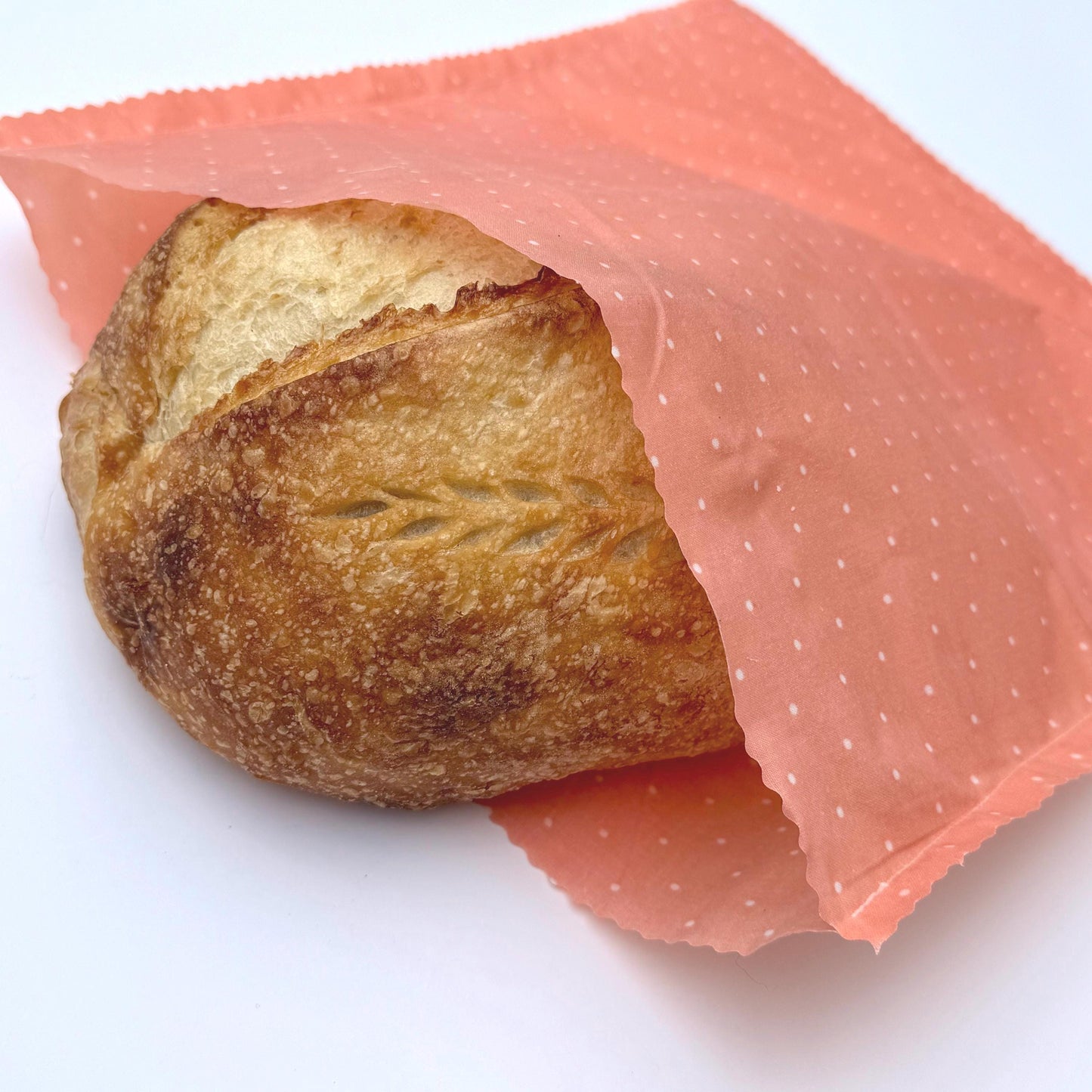 XL Beeswax Bread Bag | Red Patterned Reusable Food Storage